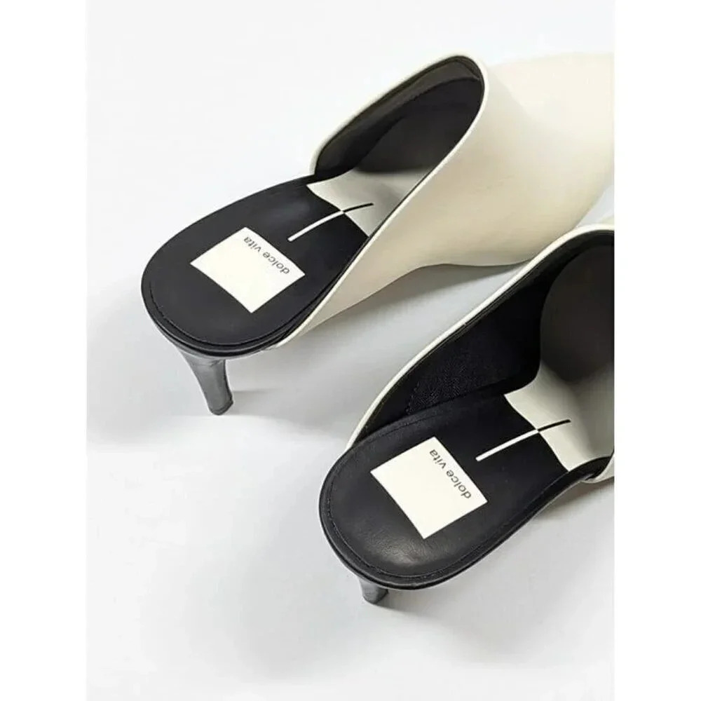 Dolce Vita Women's Camala White Leather High-Heel Mules Size 9 (MSRP $150) - Picture 7 of 10